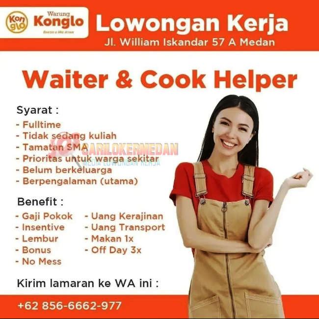 Loker SMA SMK Di Warung Konglo Medan Desember 2023