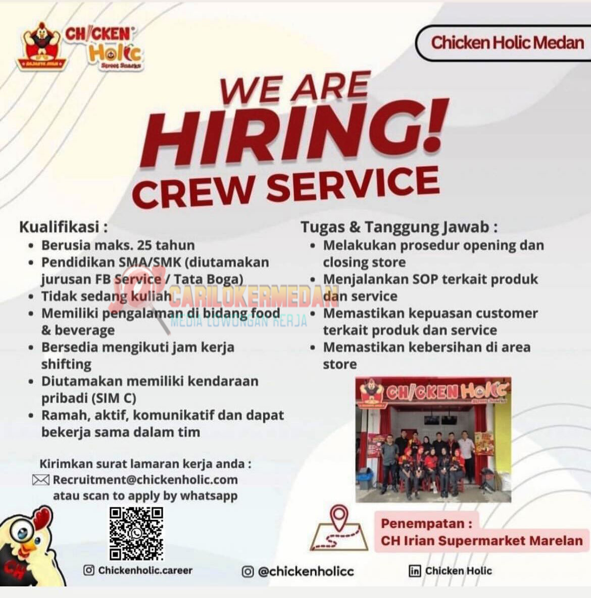 Loker SMA SMK S1 Di Chicken Holic Medan Marelan 2023