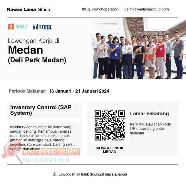 Loker Di Kawan Lama Group Deli Park Medan Januari 2024