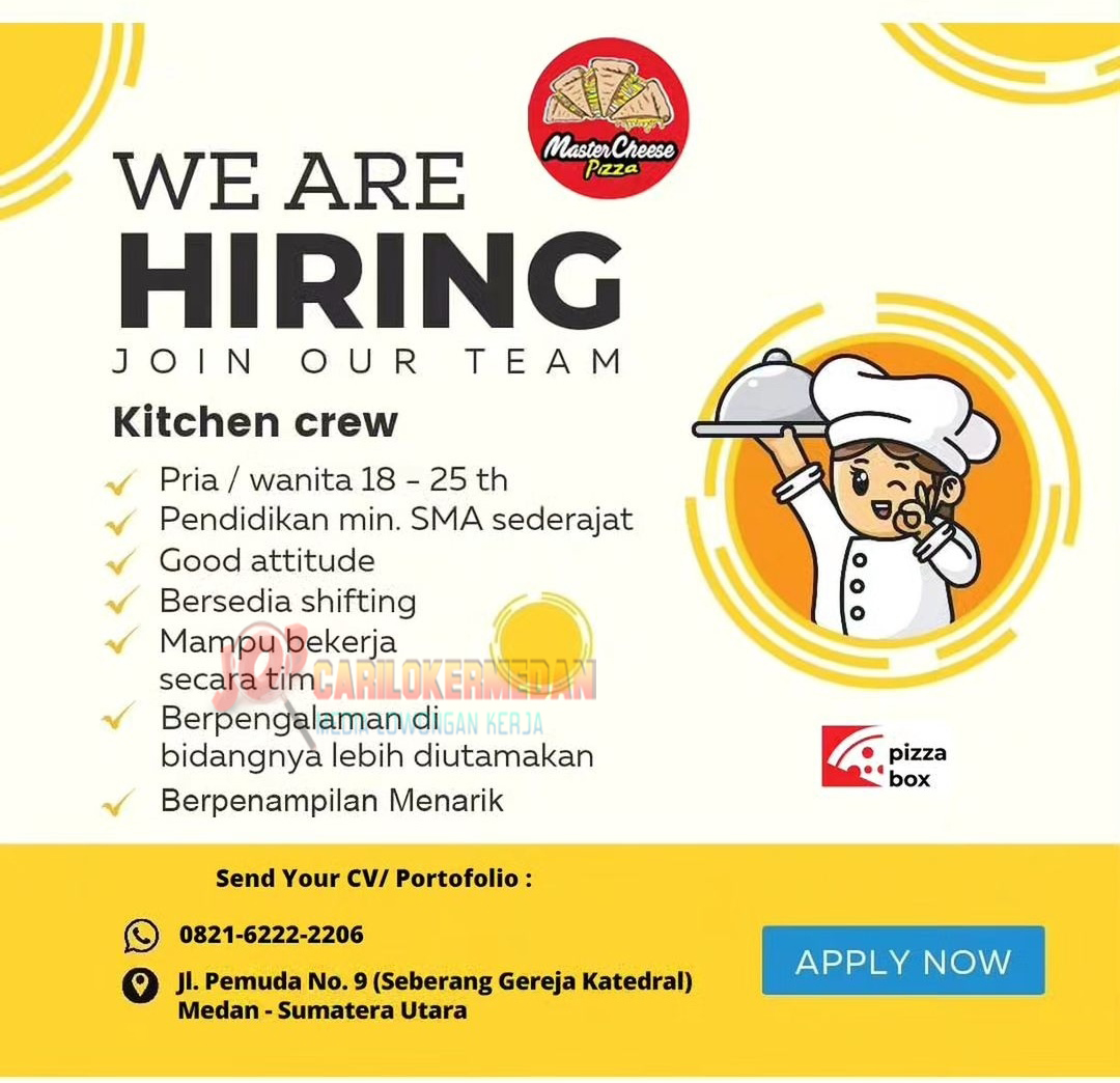 Loker SMA SMK Di MasterCheese Pizza Medan Januari 2024