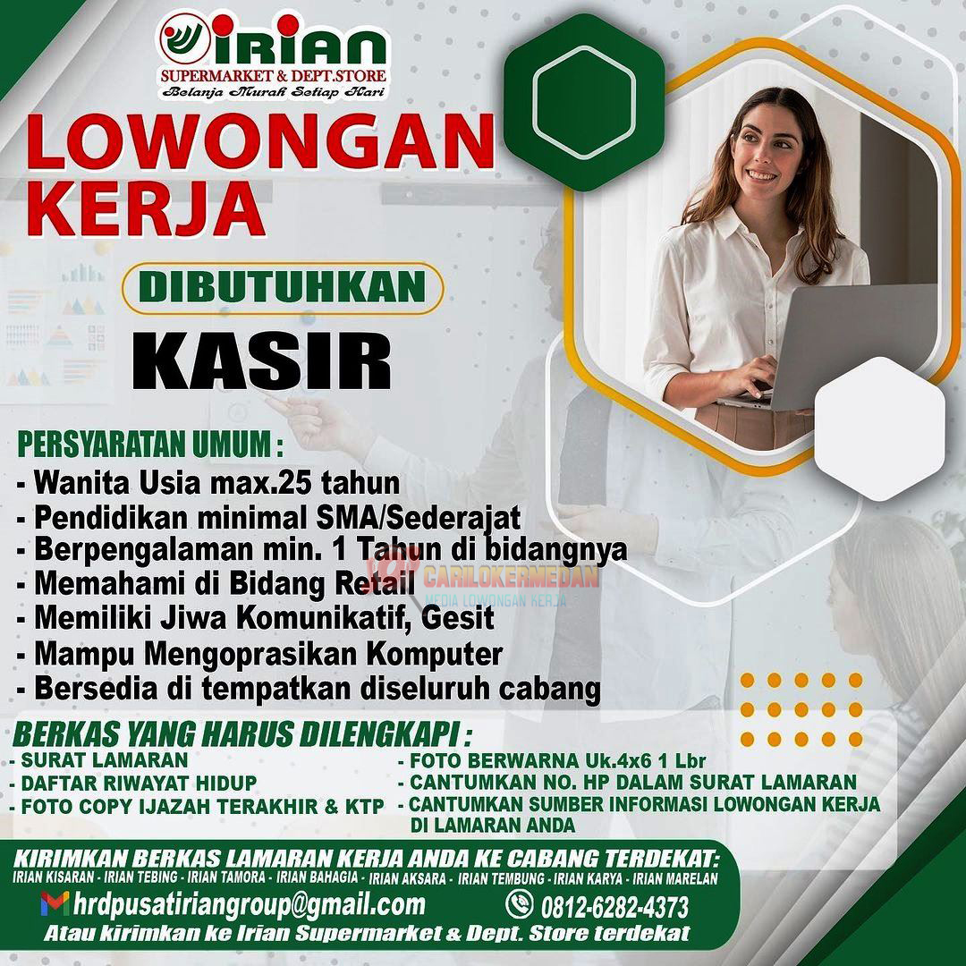 Loker Tamatan SMA SMK S1 Di Irian Group Medan April 2024 1