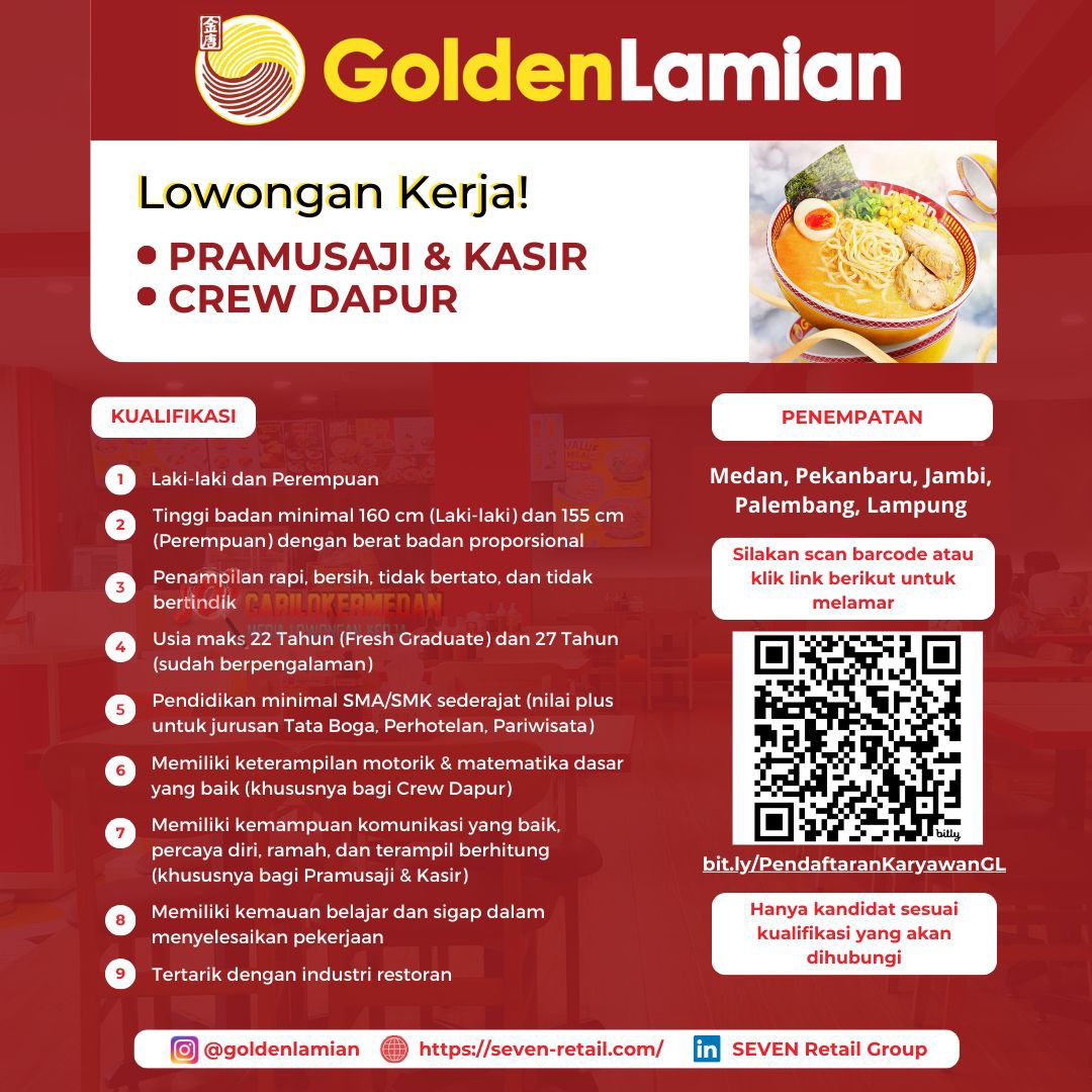 Lowongan Kerja SMA SMK Di Golden Lamian Medan April 2024