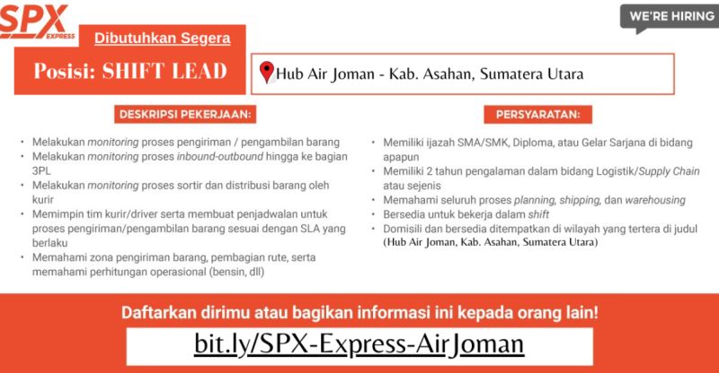 Loker SMA SMK D3 S1 Di Shopee Xpress Medan Deli Serdang 1
