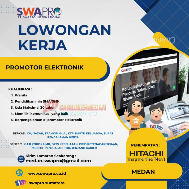 Loker SMA SMK Di PT Swapro International Medan Agustus 2024