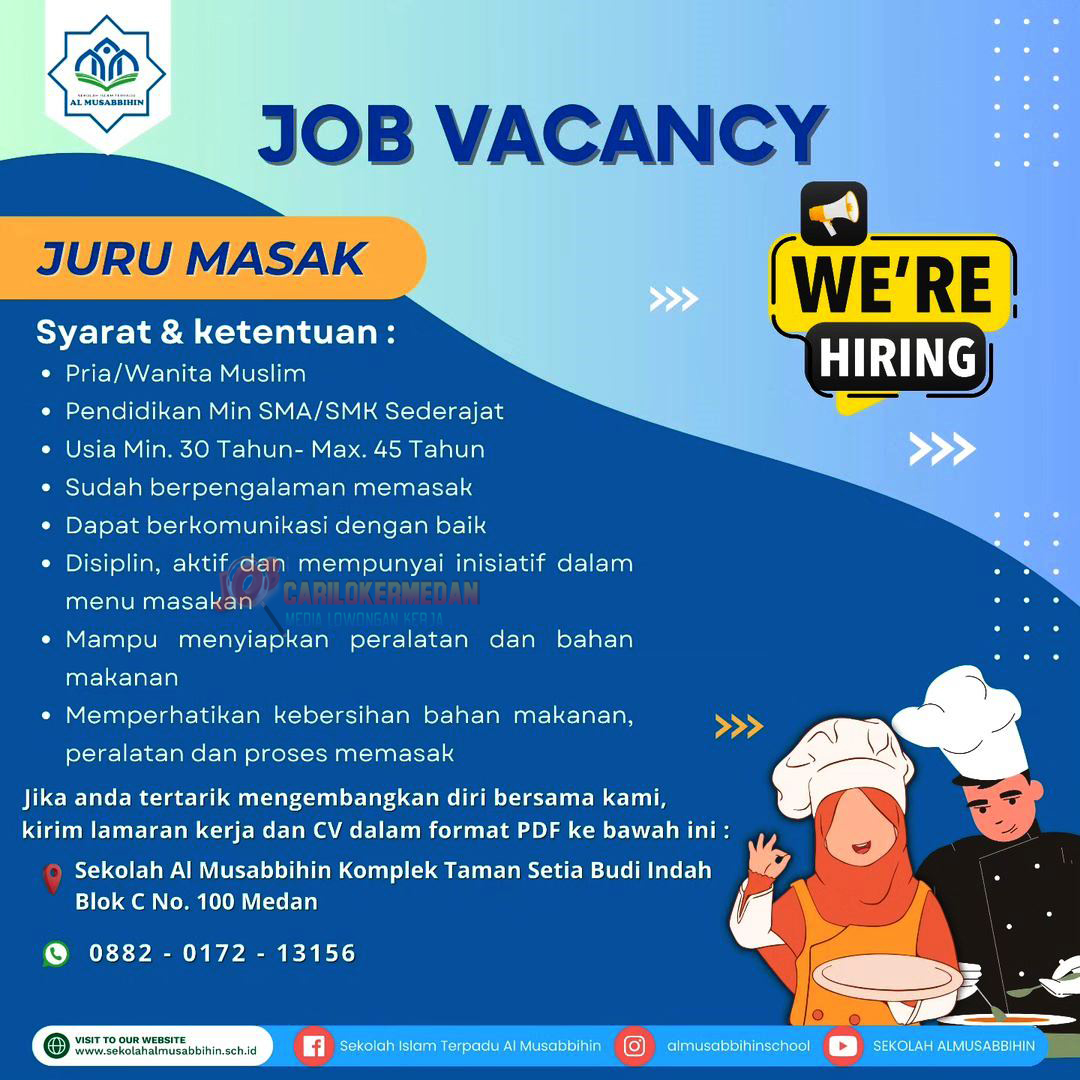 Loker SMA SMK Di SIT Al Musabbihin Medan Agustus 2024