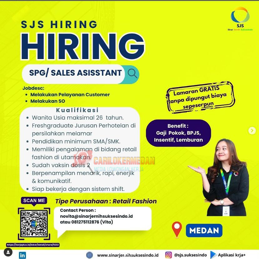 Loker SMA SMK Di PT Sinar Jernih Suksesindo Medan 2024