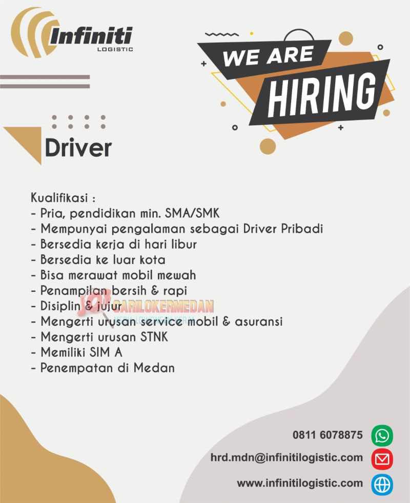 Loker SMA SMK Di PT Infiniti International Logistic Medan 2024