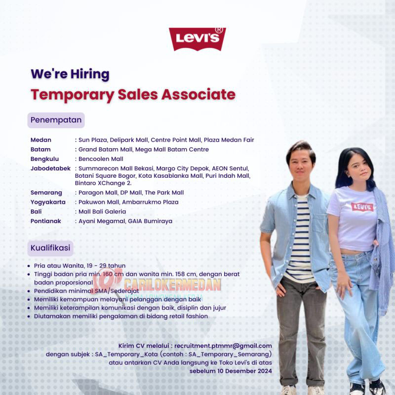 Loker SMA SMK Di PT Manson Melody Retail Medan Oktober 2024