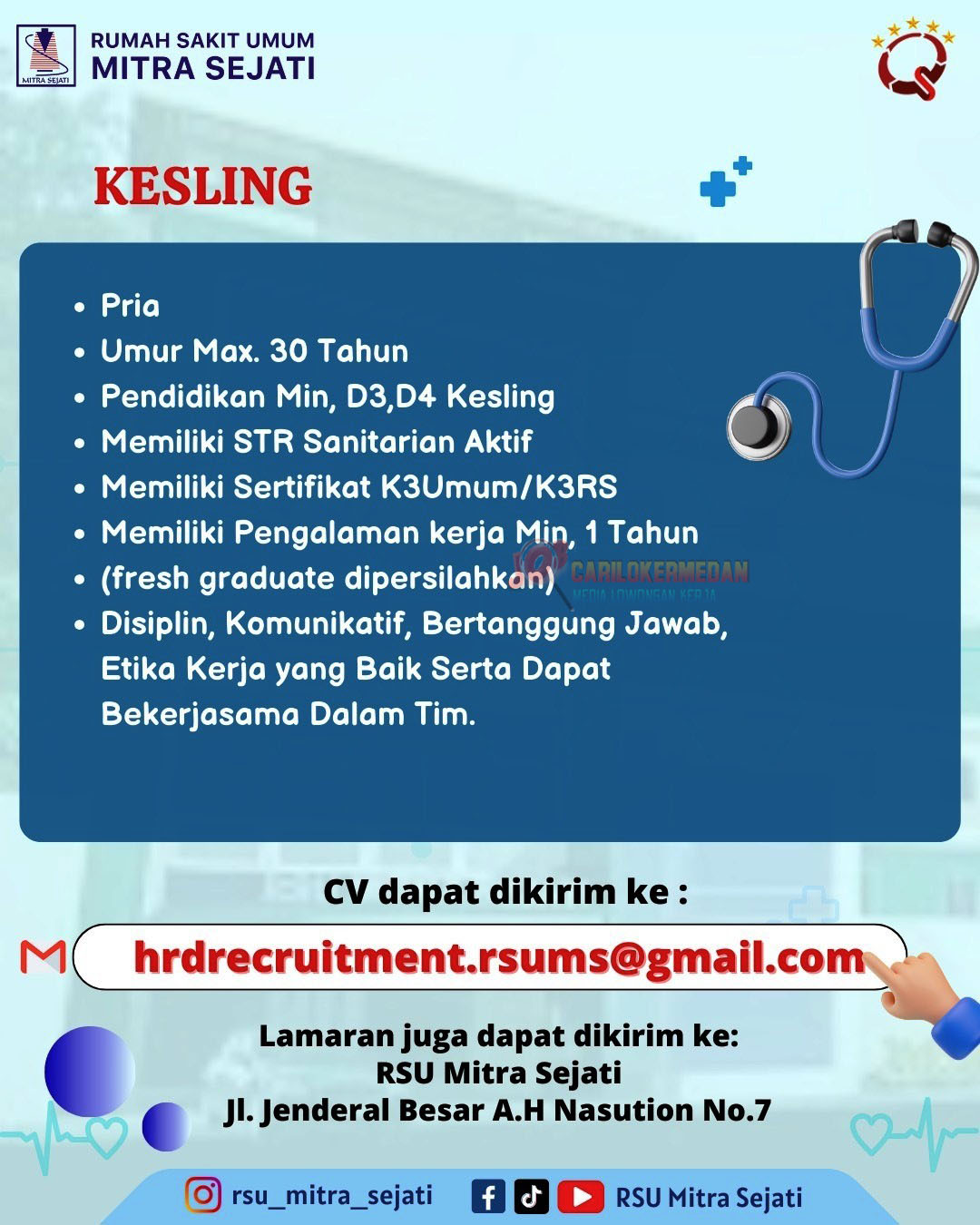 Loker D3 D4 Di RSU Mitra Sejati Medan November 2024