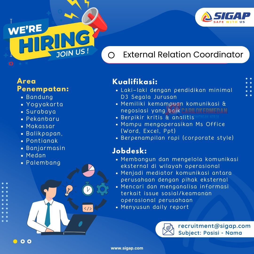 Loker D3 S1 Di PT Sigap Prima Astrea Medan November 2024