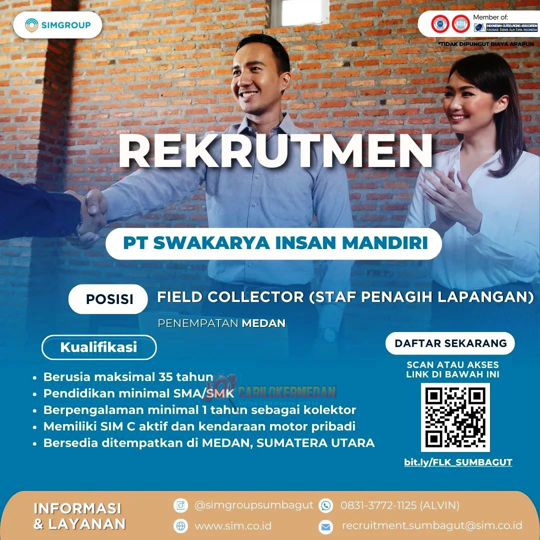 Loker SMA SMK Di PT Swakarya Insan Mandiri Medan 2024