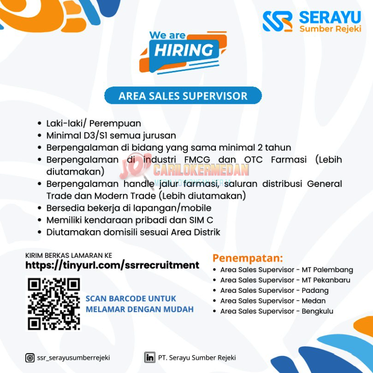 Loker D3 S1 Di PT Serayu Sumber Rejeki Medan Desember 2024