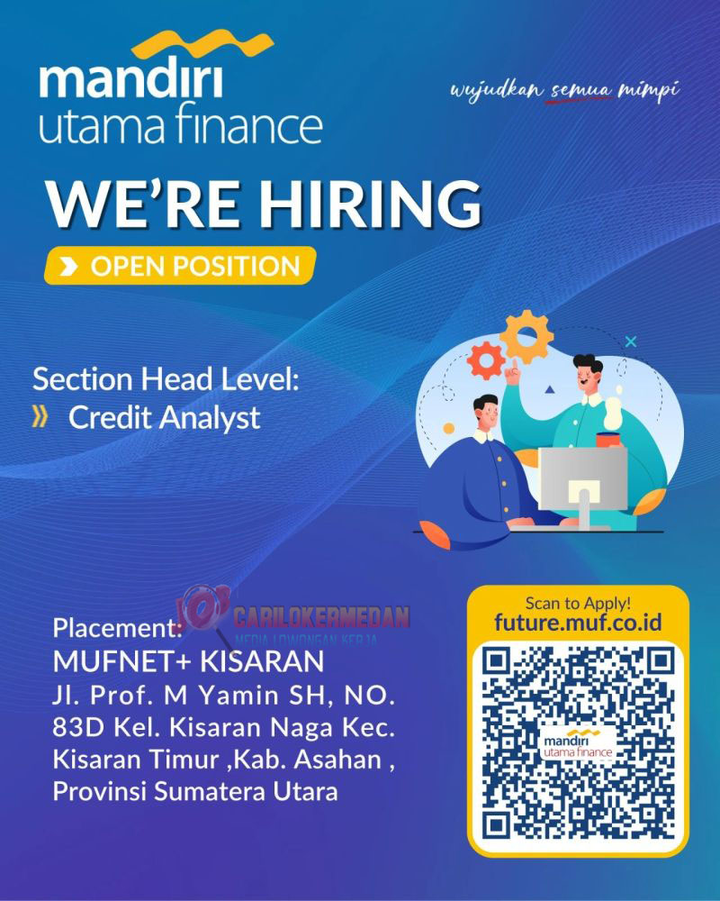 Loker Di PT Mandiri Utama Finance Kisaran Desember 2024