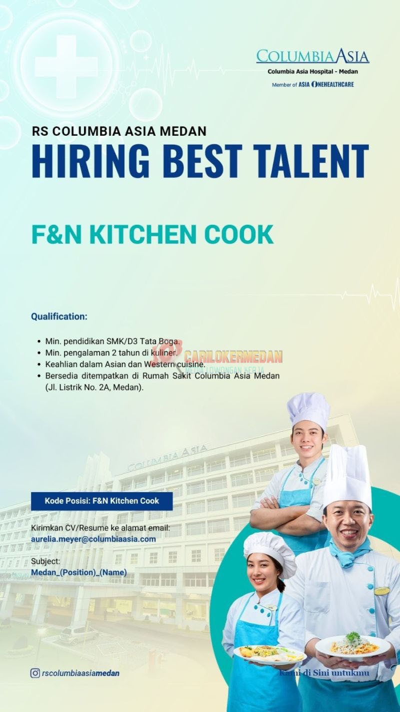 Loker SMK D3 Di RSU Columbia Asia Medan Desember 2024