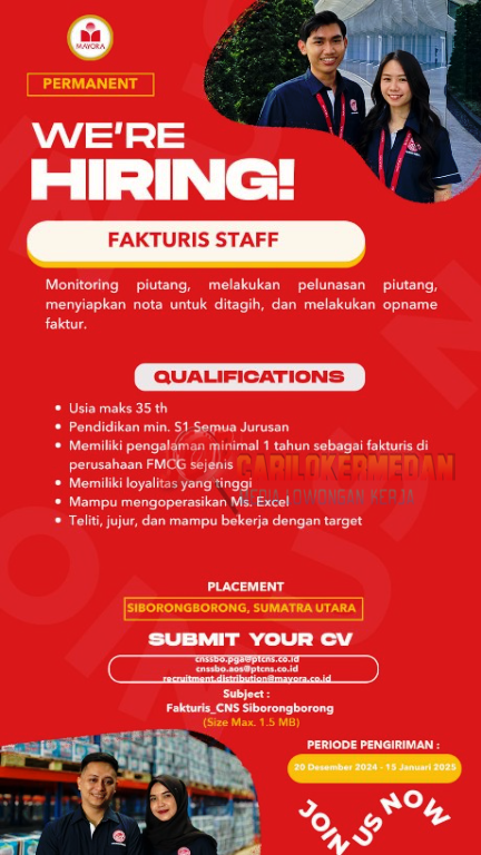 Loker Tamatan S1 Di PT Mayora Indah Tbk Siborong Borong 2025