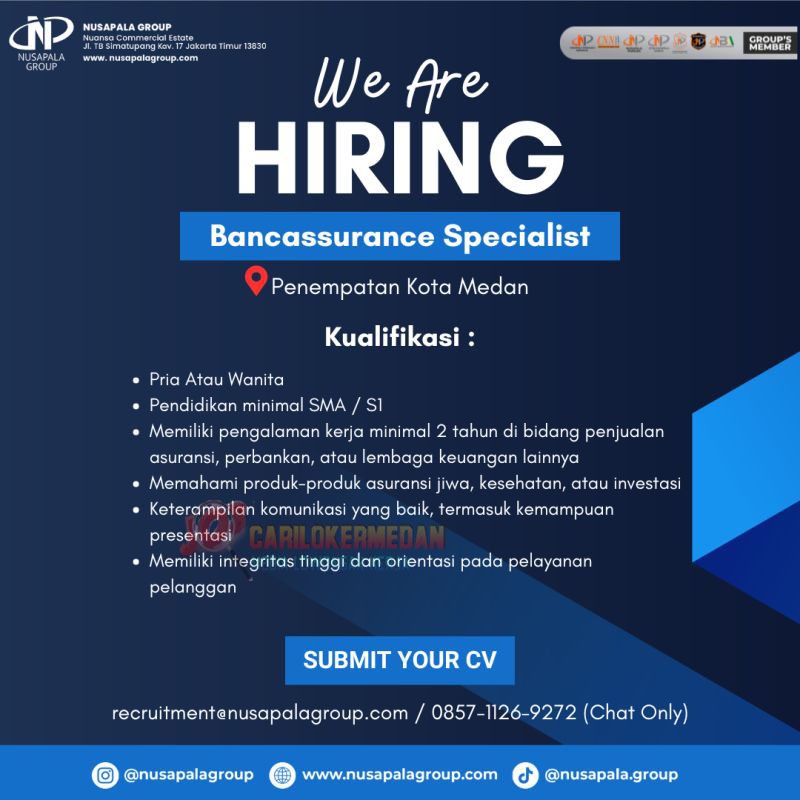 Loker Tamatan SMA S1 Di Nusapala Group Medan Desember 2024