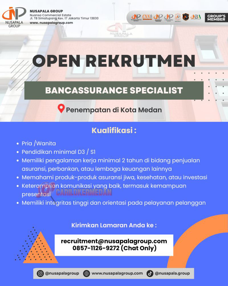 Loker D3 S1 Di PT Cipta Nindita Nusapala Medan Januari 2025