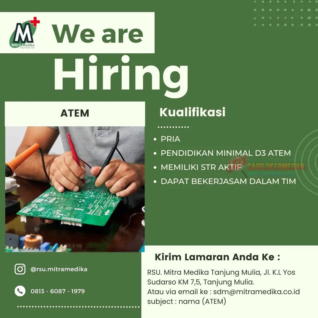 Loker SMA SMK D3 S1 Di RSU Mitra Medika Medan Januari 2025 1