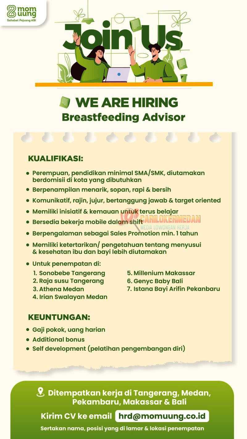 Loker SMA SMK Di PT Ibu Anak Sukses Mom Uung Medan 2025