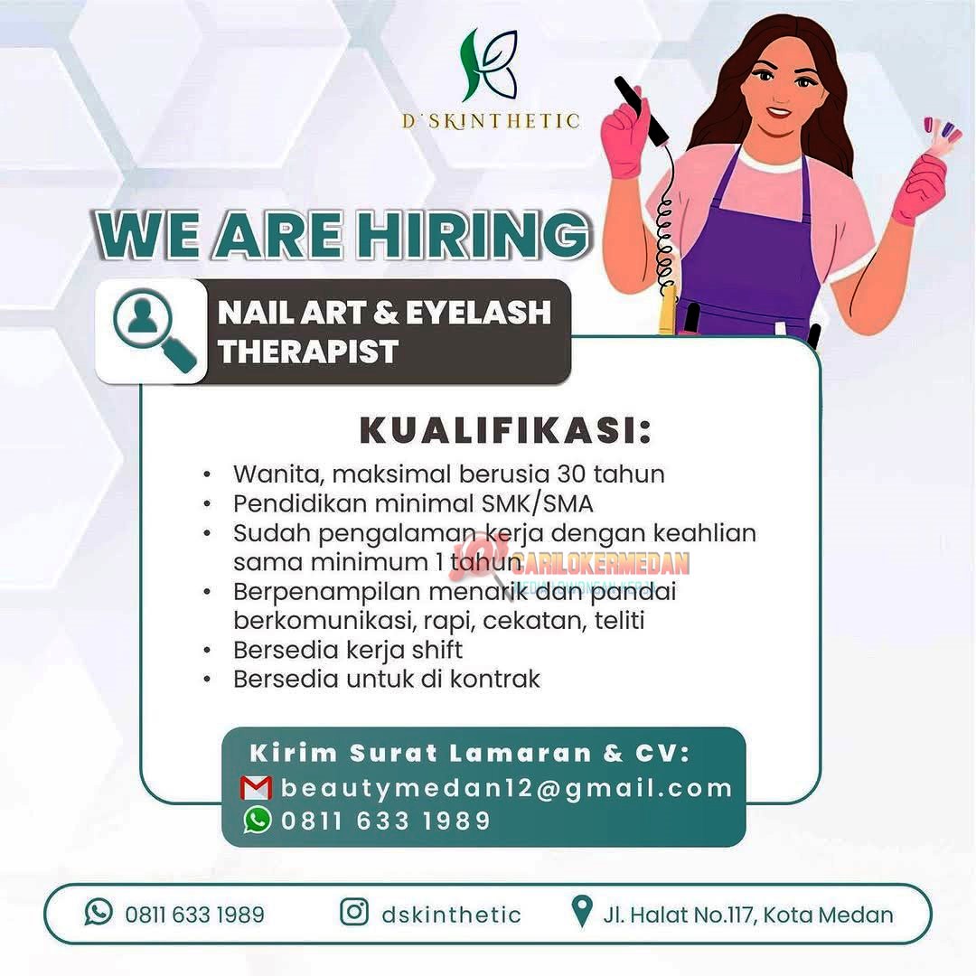 Loker Tamatan SMA SMK Di D'Skinthetic Medan Januari 2025