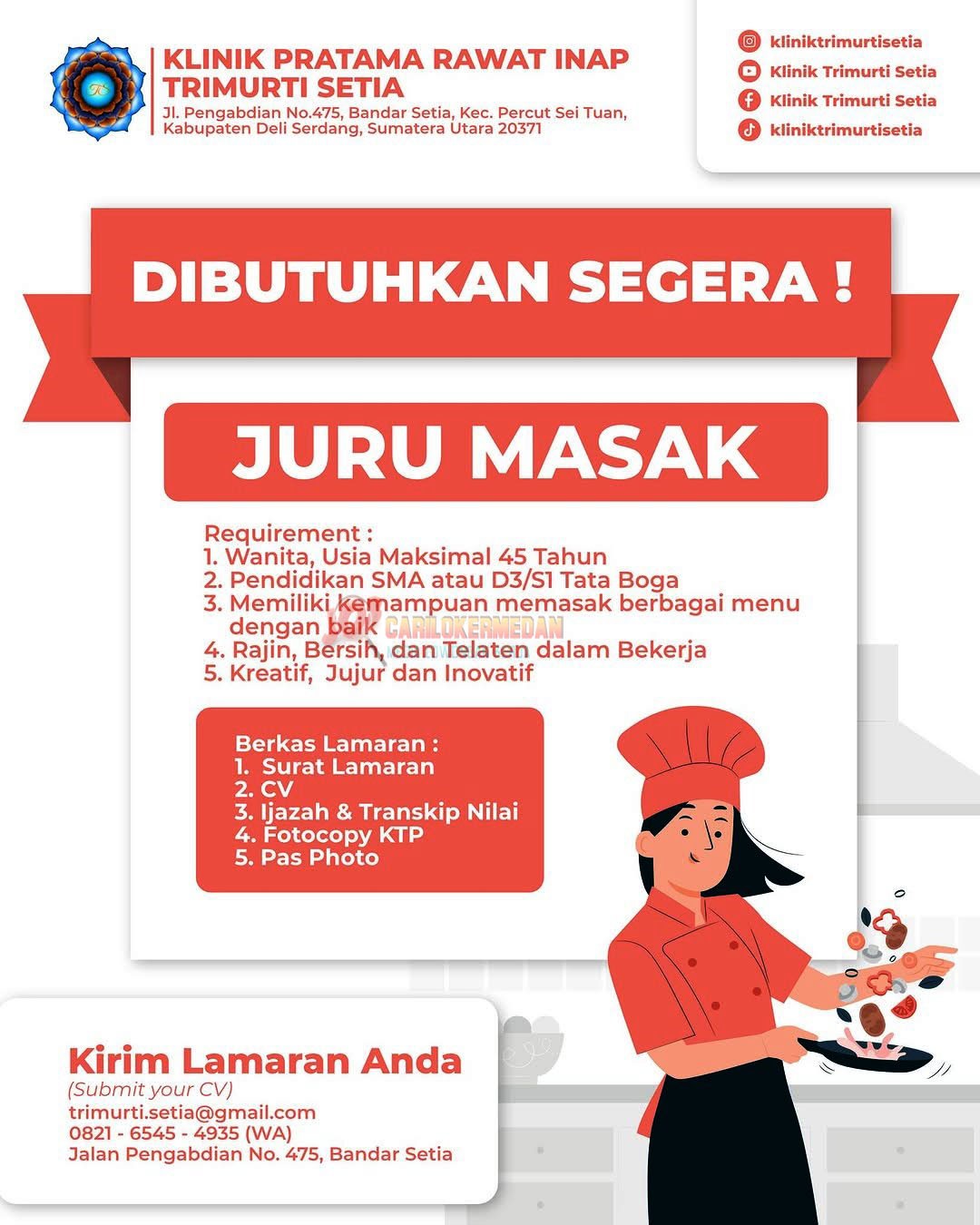 Loker SMA SMK D3 S1 Di Klinik Trimurti Setia Medan 2025 3