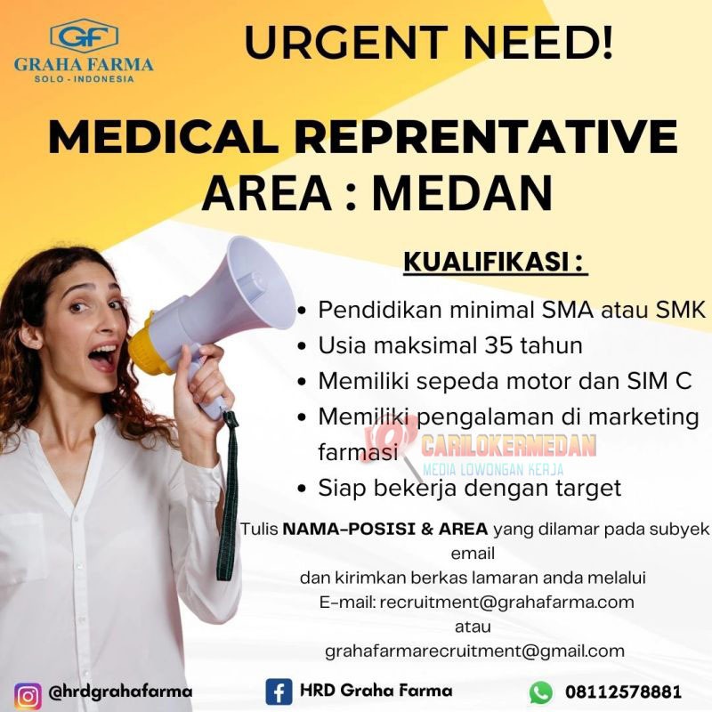 Loker SMA SMK Di PT Graha Farma Medan Februari 2025