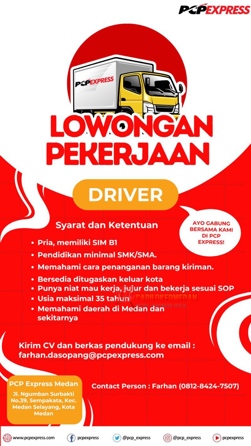 Loker Tamatan SMA SMK Di PCP Express Medan Februari 2025