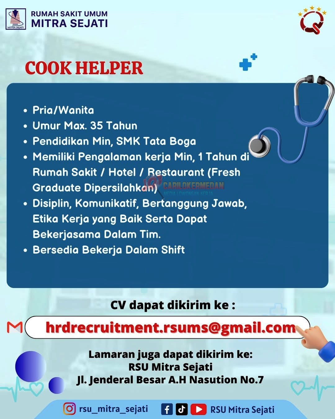 Loker Tamatan SMK Di RSU Mitra Sejati Medan Februari 2025