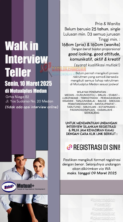 Loker D3 S1 Di PT Mutualplus Global Resources Medan 2025