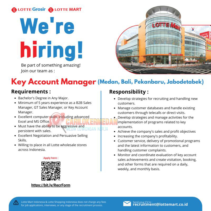 Loker S1 Di PT Lotte Shopping Indonesia Medan Maret 2025