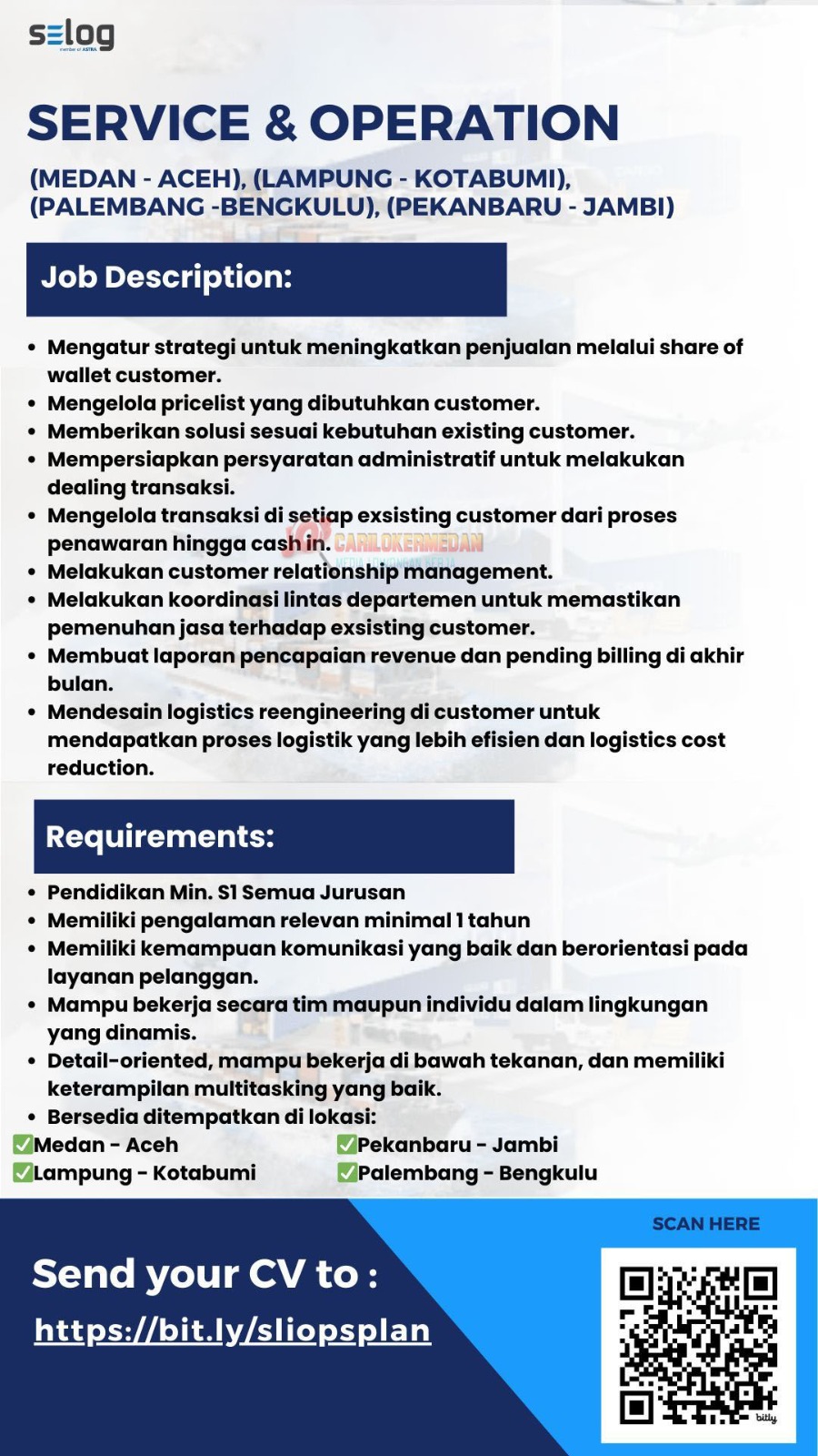 Loker S1 Di PT Serasi Logistics Indonesia Medan Maret 2025