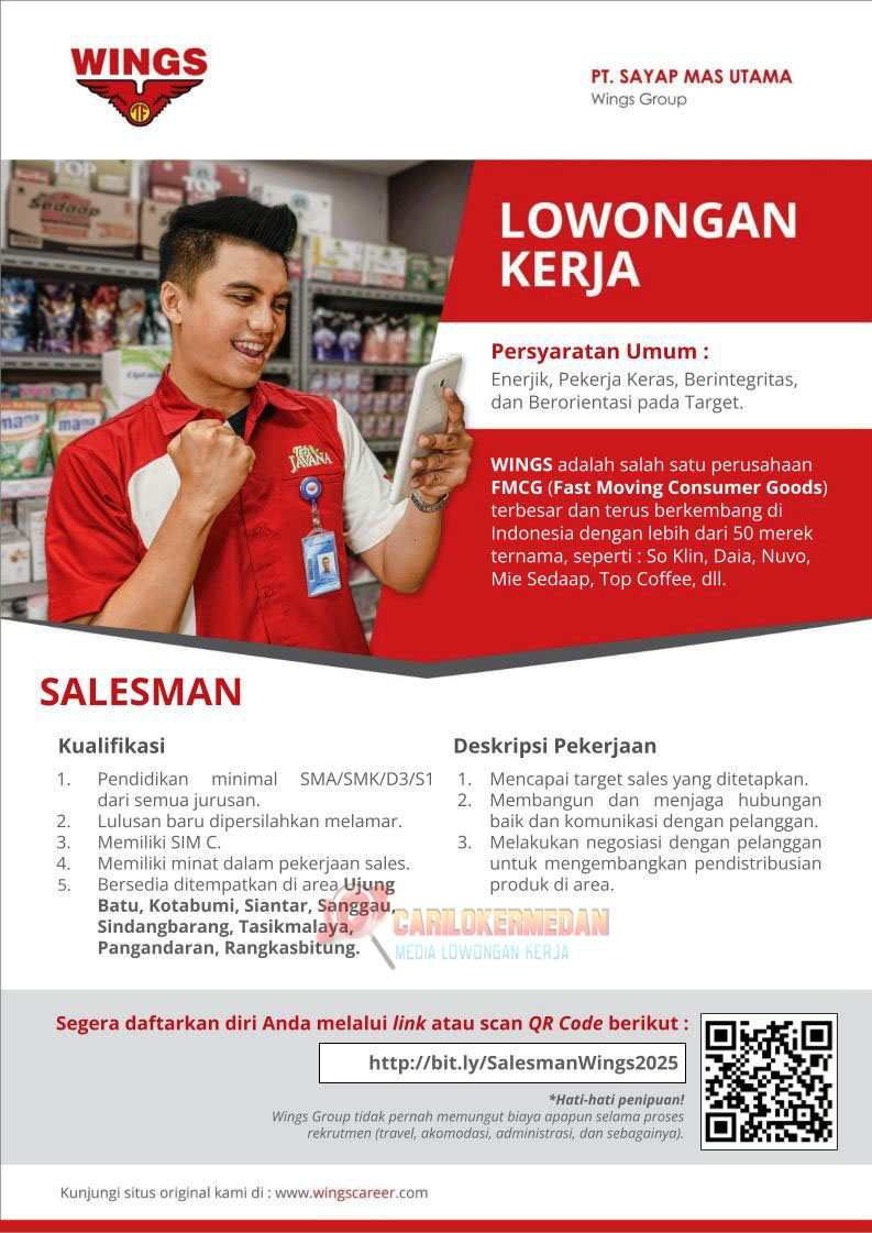 Loker SMA SMK D3 S1 Di PT Sayap Mas Utama Siantar 2025