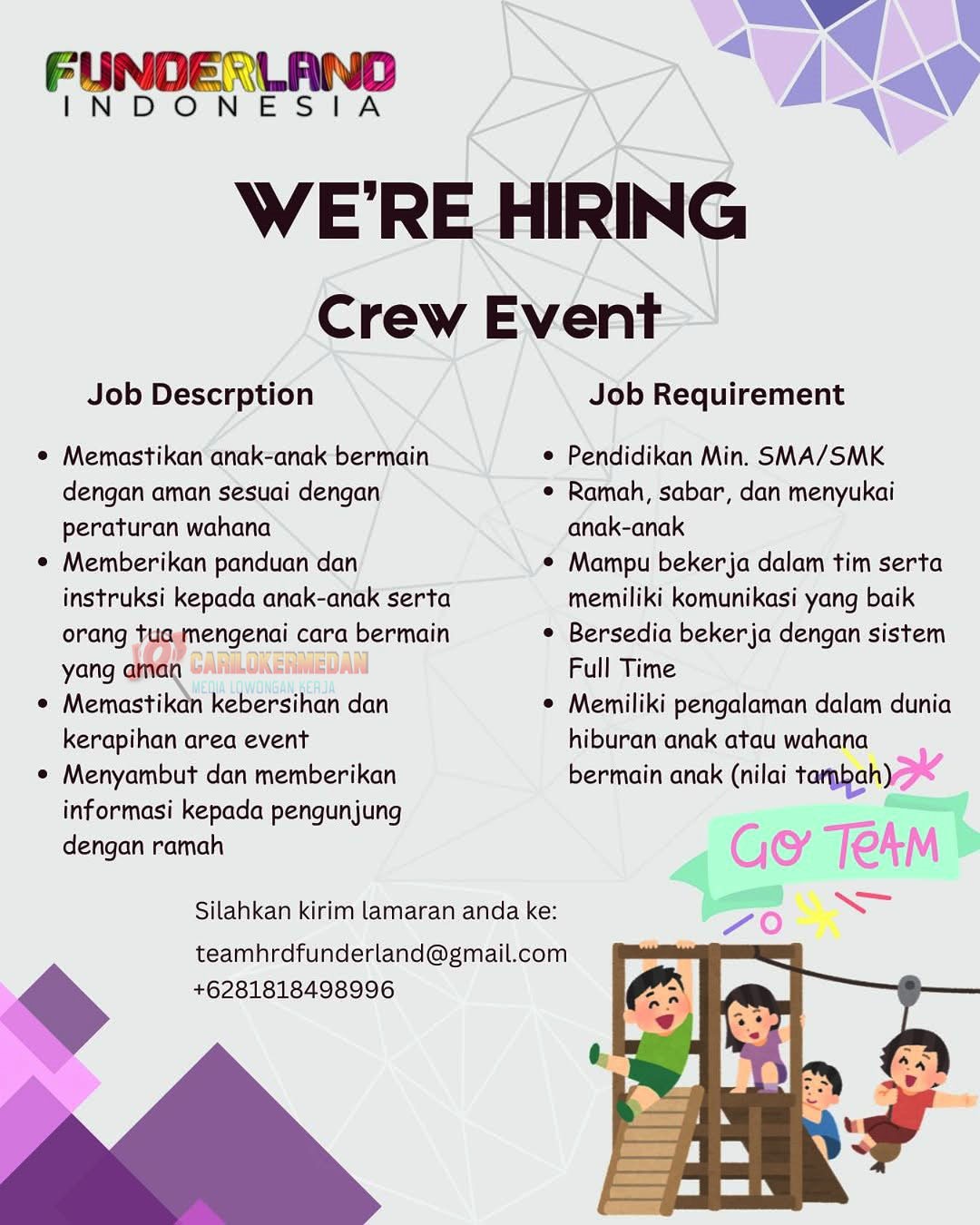 Loker SMA SMK Di Funderland Indonesia Medan Maret 2025