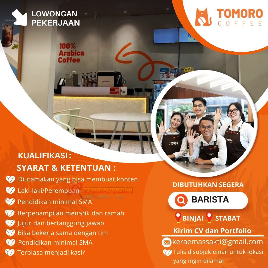 Loker SMA SMK Di Tomoro Coffee Binjai Stabat Maret 2025