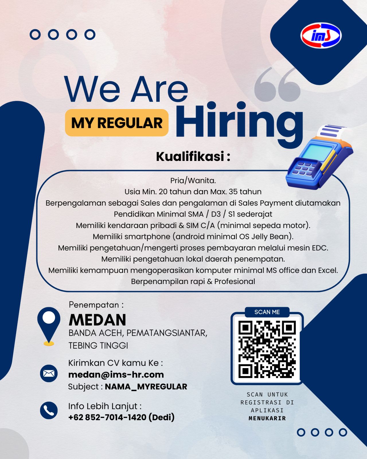 Loker SMA SMK D3 S1 Di PT Intrias Mandiri Sejati Medan 2025