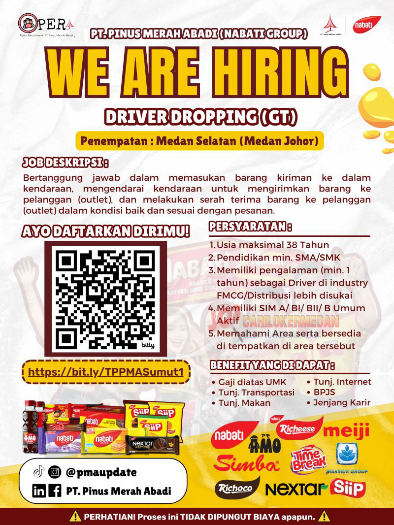 Loker SMA SMK Di PT Pinus Merah Abadi Medan April 2025