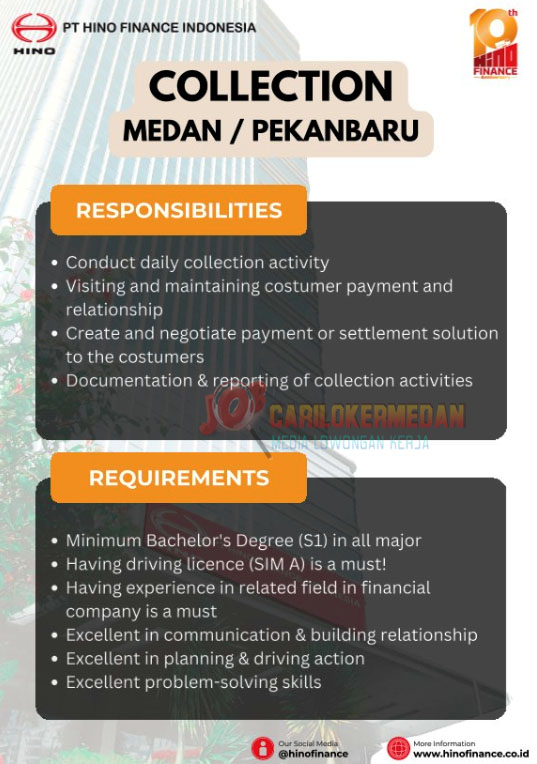 Loker S1 Di PT Hino Finance Indonesia Medan Mei 2025