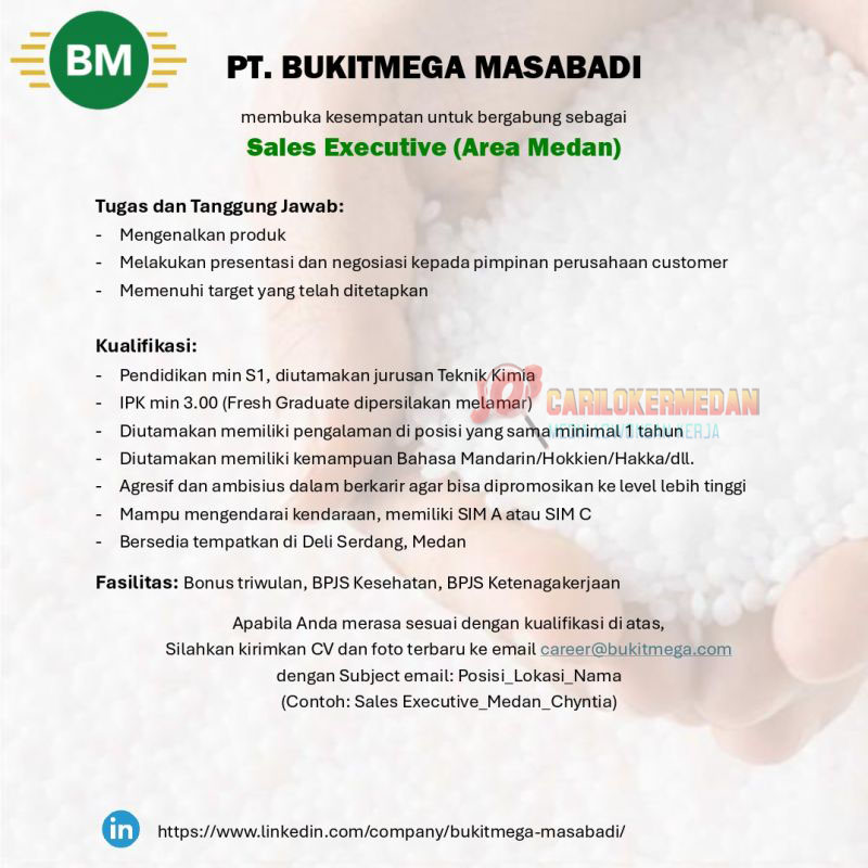 Loker Tamatan S1 Di PT Bukitmega Masabadi Medan Mei 2025