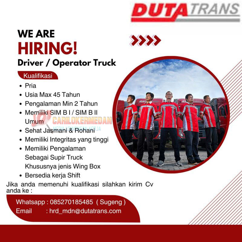 Lowongan Kerja Di PT Andalas Surya Jaya Duta Trans Medan