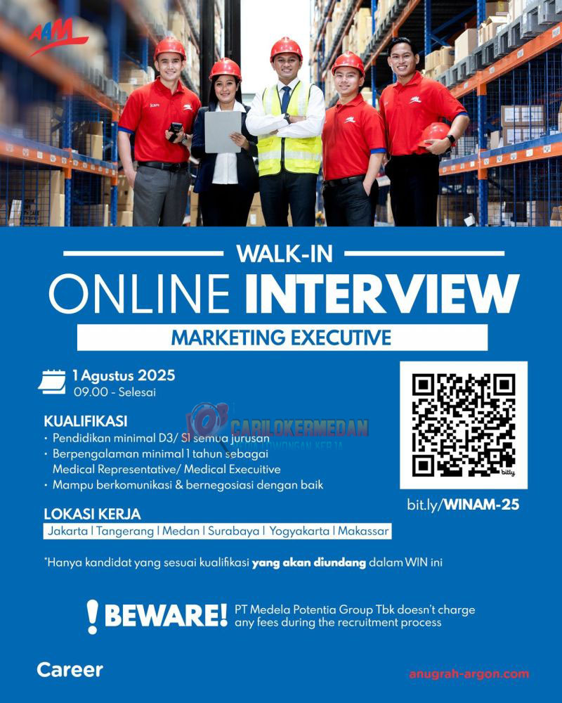 Loker D3 S1 Di PT Anugrah Argon Medica Medan Juli 2025
