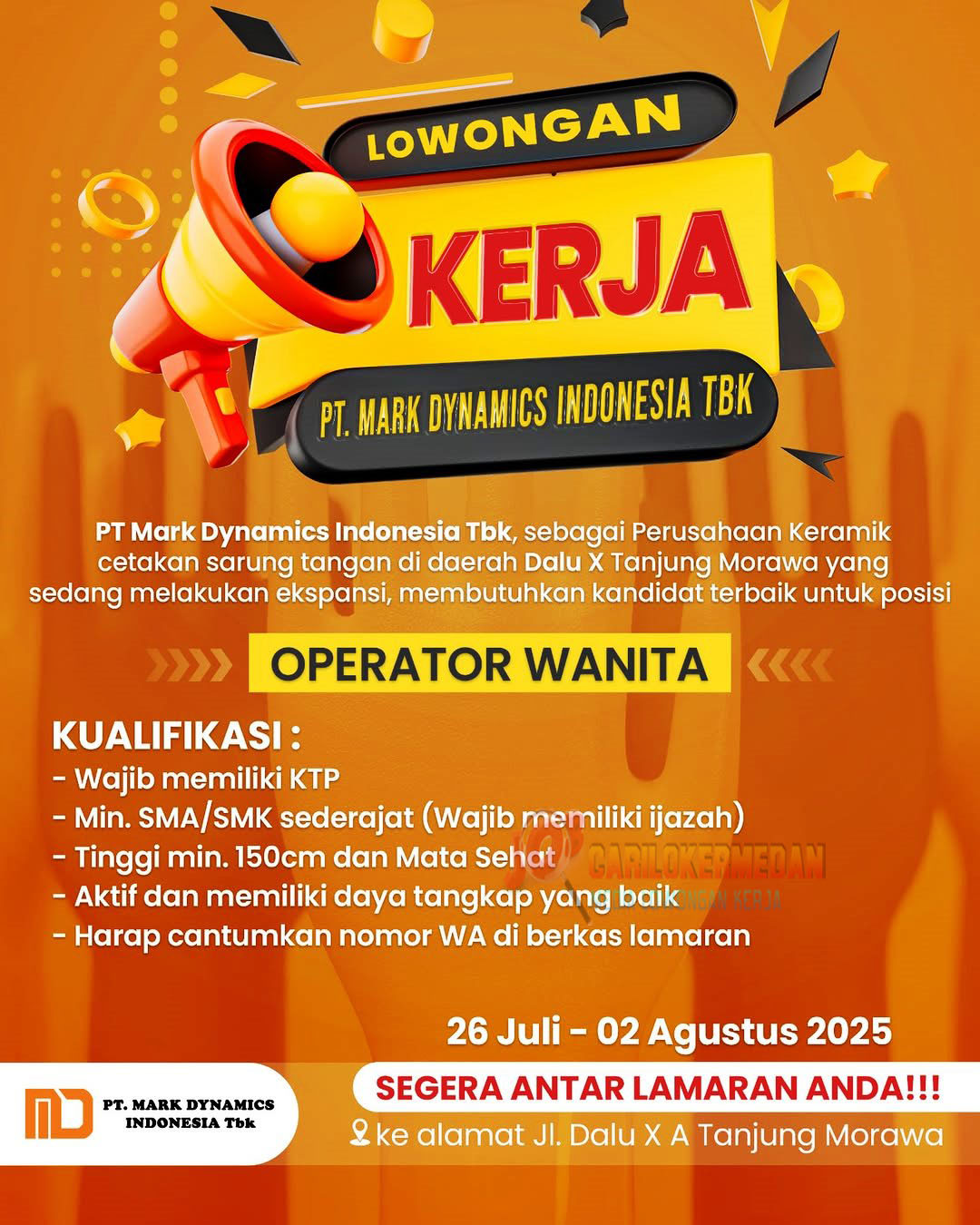 Loker SMA SMK Di PT Mark Dynamics Indonesia Tbk Juli 2025