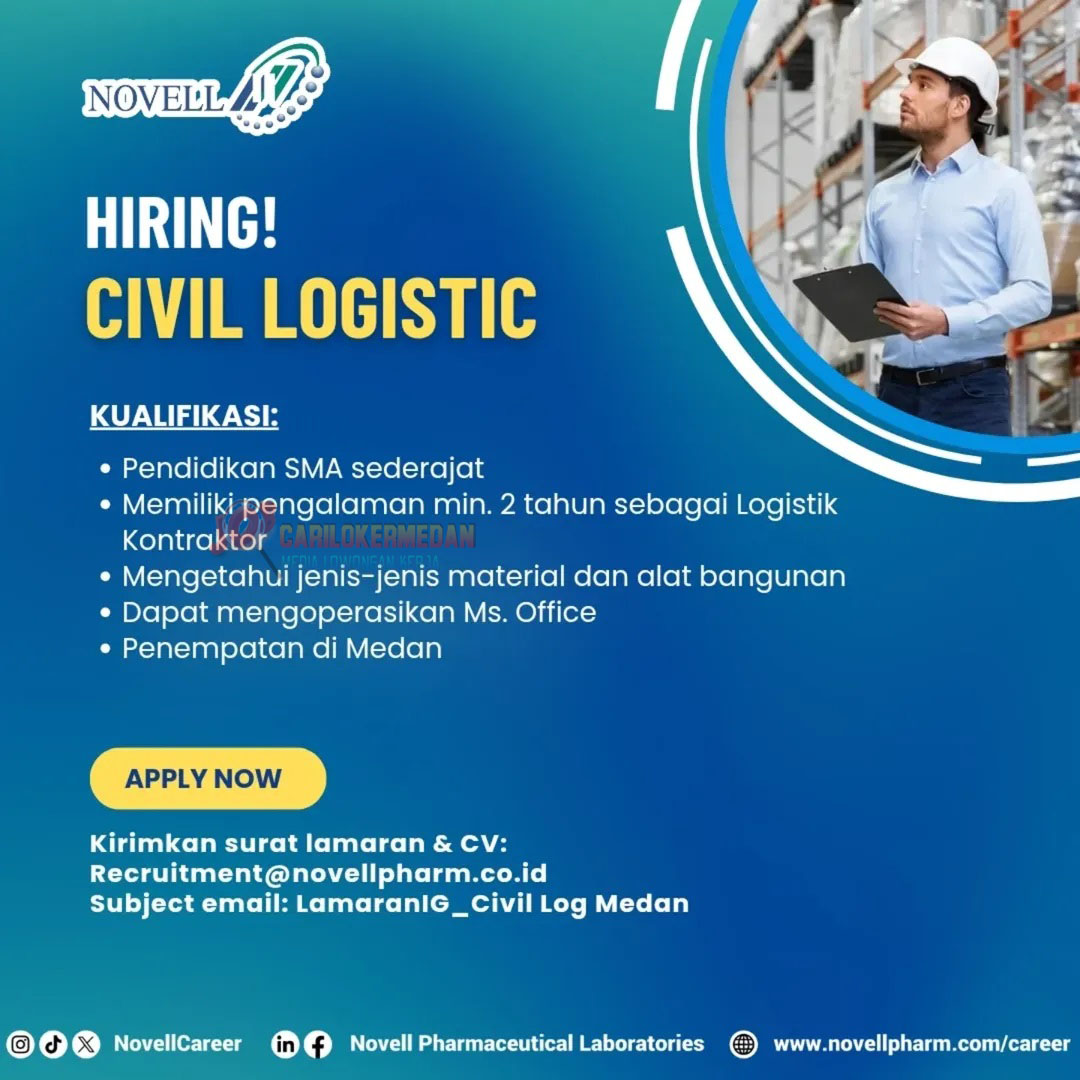Loker SMA SMK Di PT Novell Pharmaceutical Laboratories Medan Juli 2025