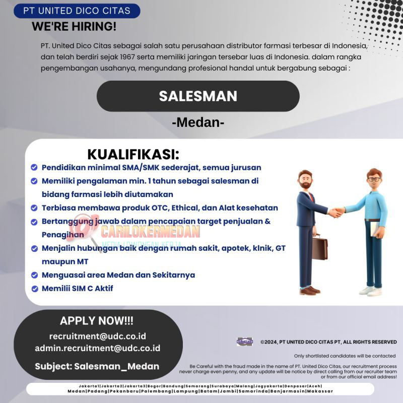 Loker SMA SMK Di PT United Dico Citas Medan Juli 2025