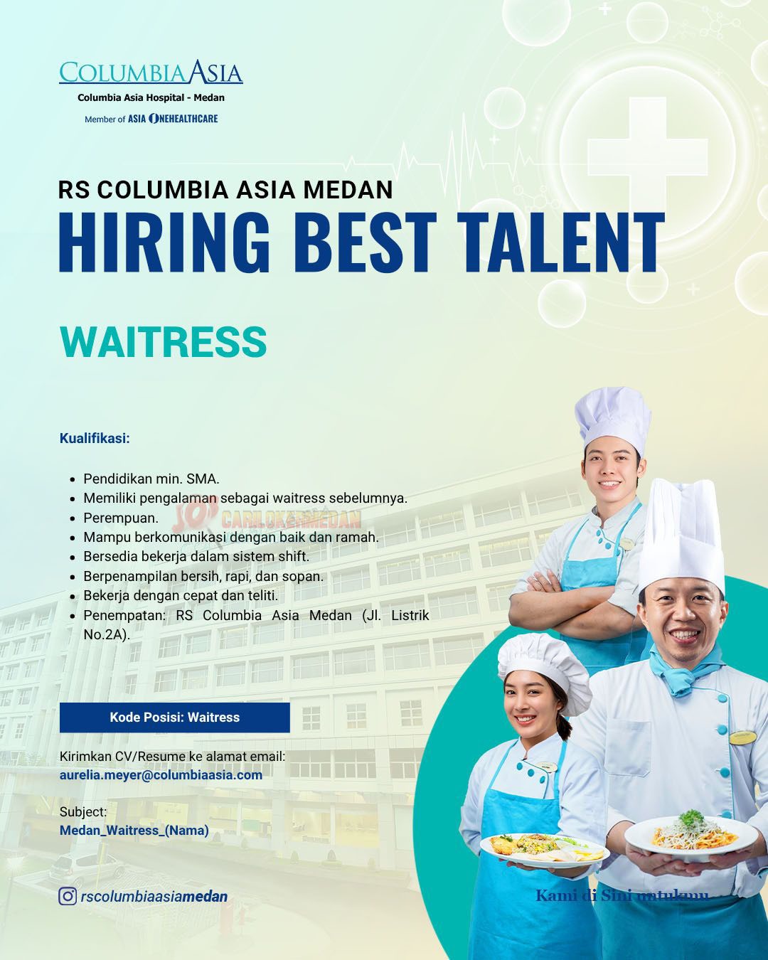 Loker SMA SMK Di RSU Columbia Asia Medan Juli 2025
