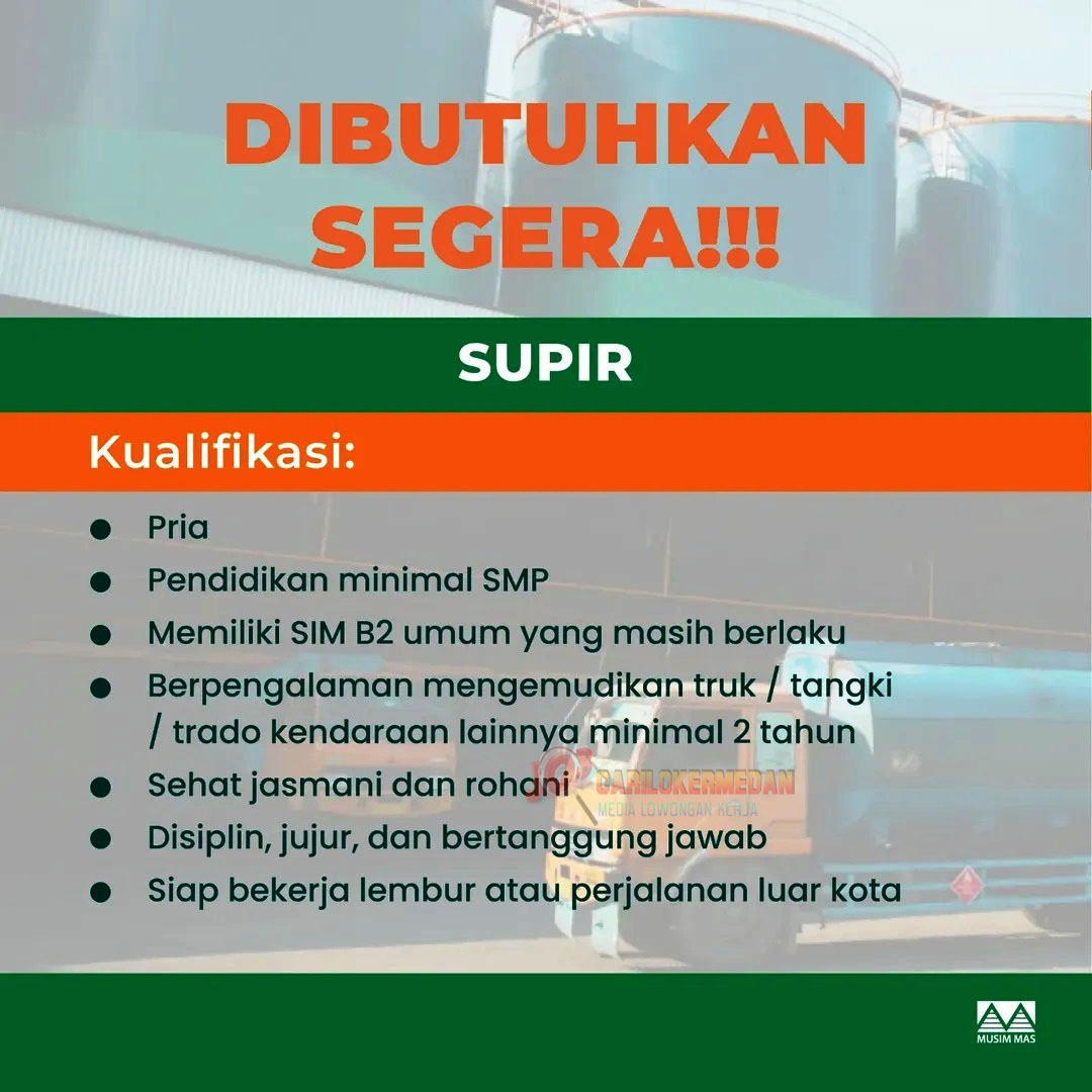 Lowongan Kerja SMP SMA SMK Di PT Musim Mas Group Juli 2025 1