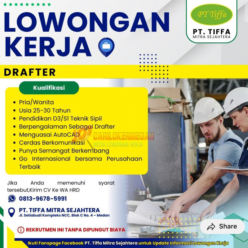 Loker D3 S1 Di PT Tiffa Mitra Sejahtera Medan Agustus 2025