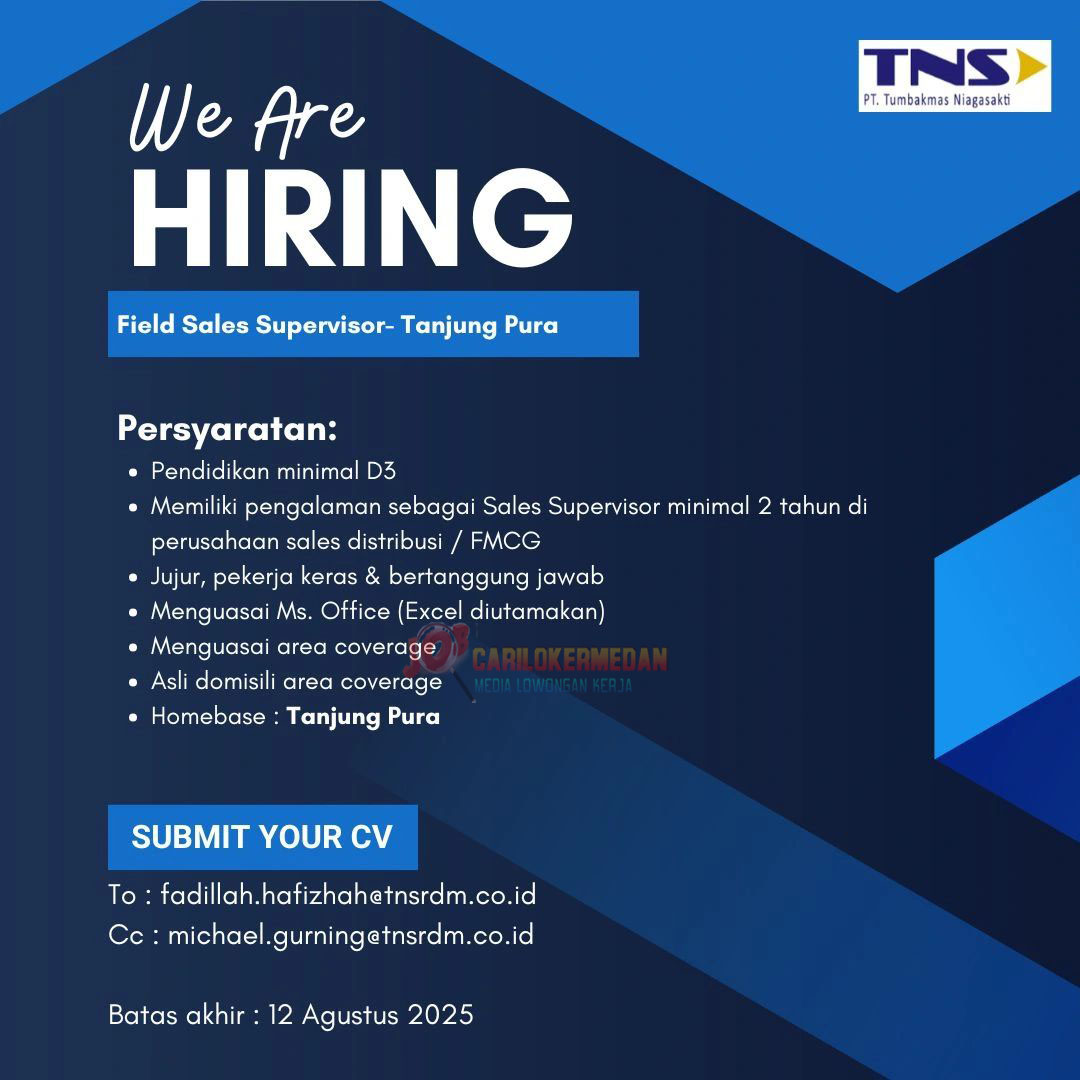 Loker D3 S1 Di PT Tumbakmas Niagasakti Sumut Agustus 2025 1