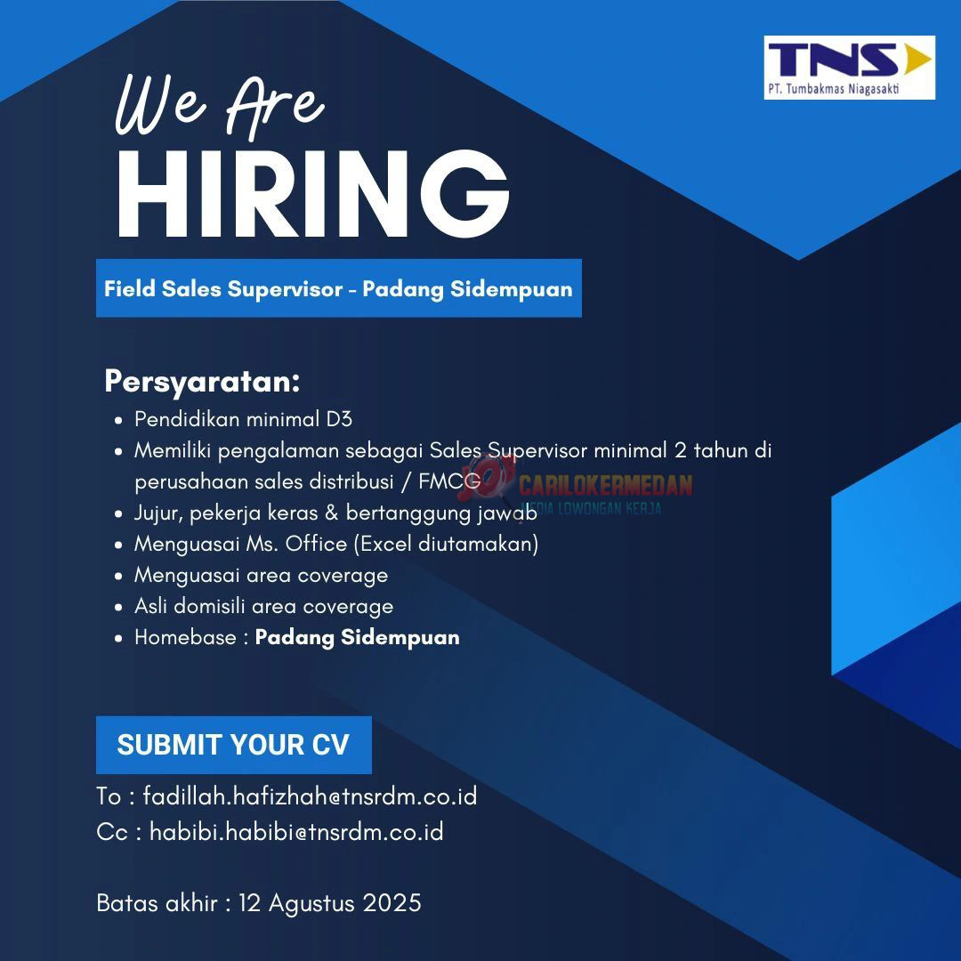 Loker D3 S1 Di PT Tumbakmas Niagasakti Sumut Agustus 2025 2