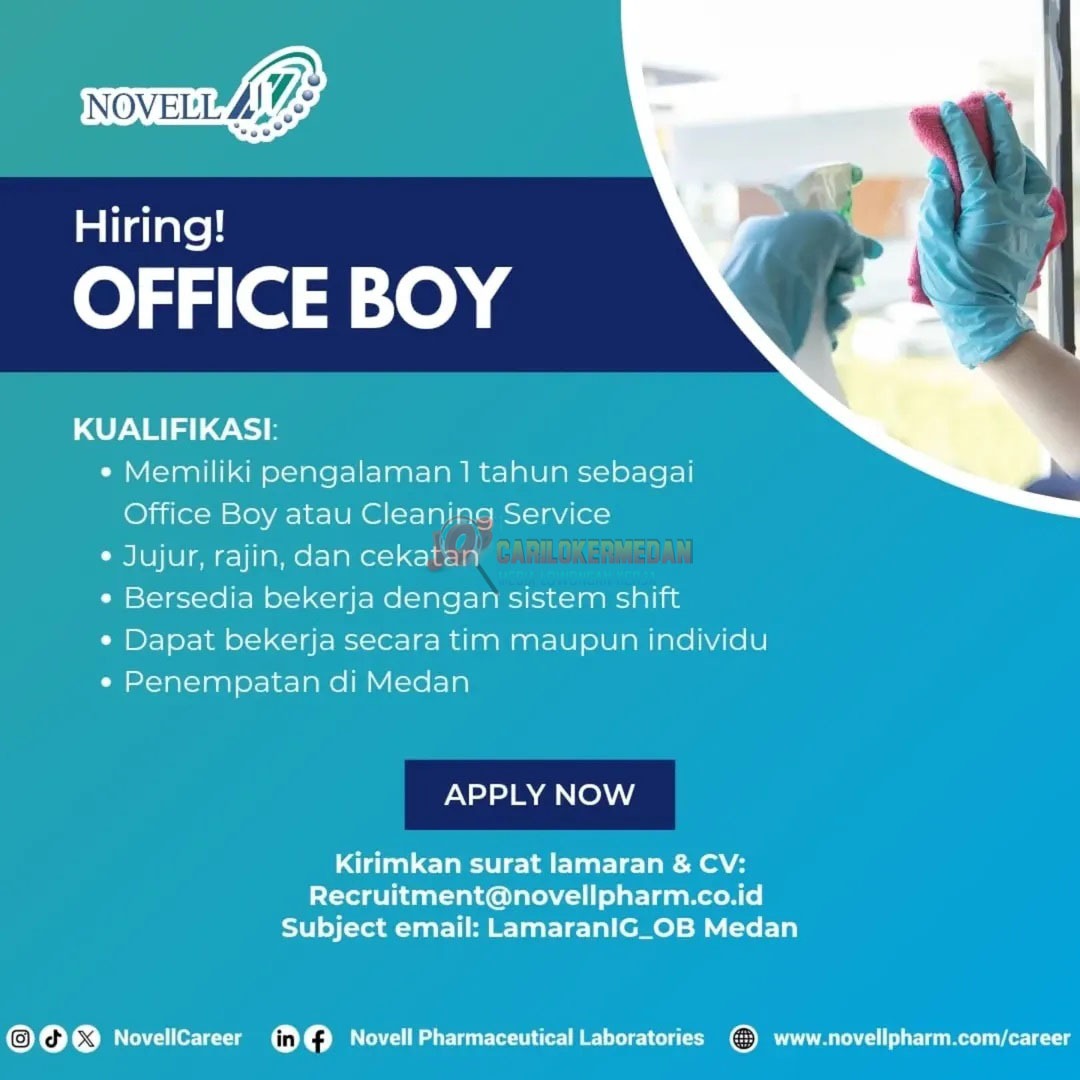 Loker Di PT Novell Pharmaceutical Laboratories Medan Agustus 2025