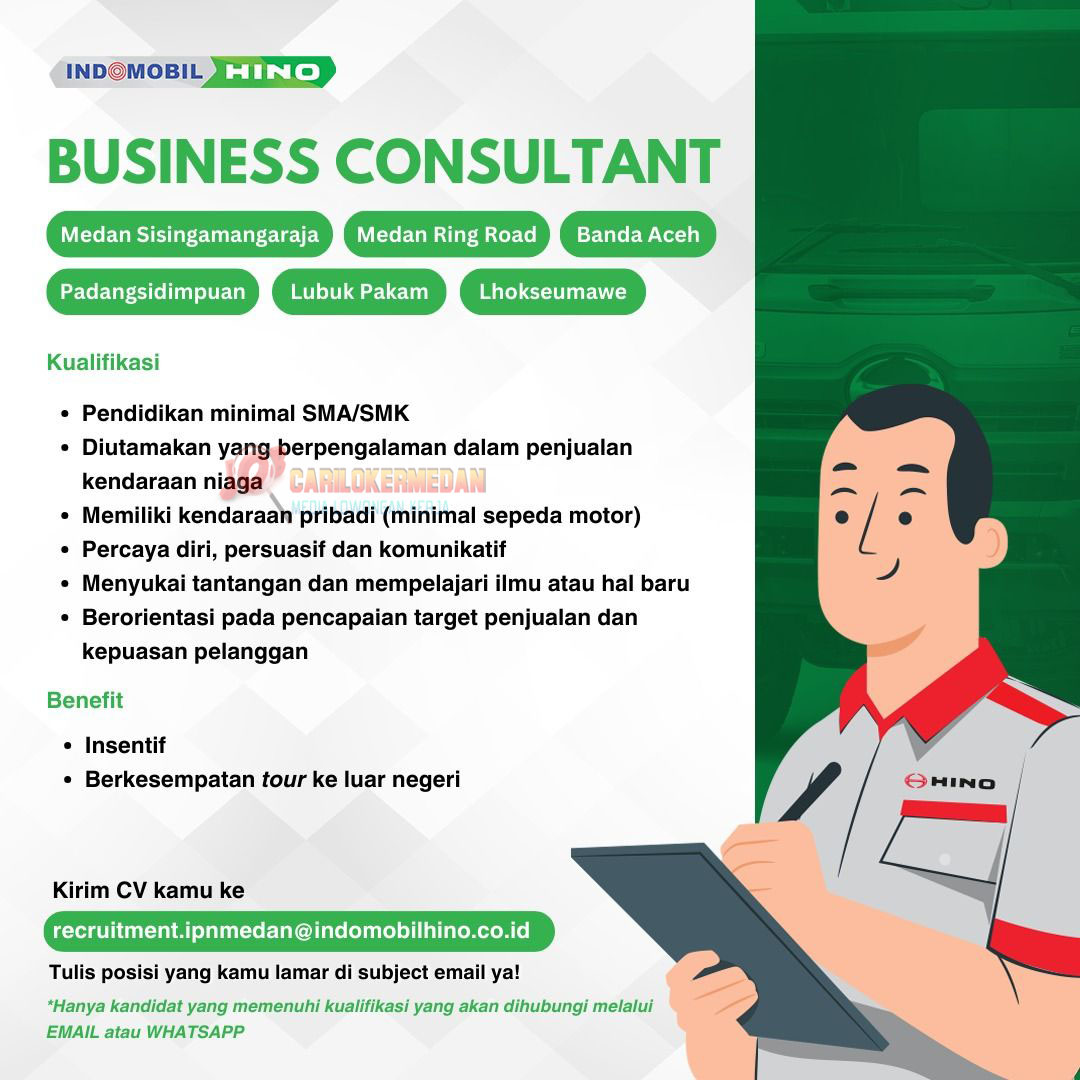Loker SMA SMK D3 S1 Di PT Indomobil Hino Group Medan 1